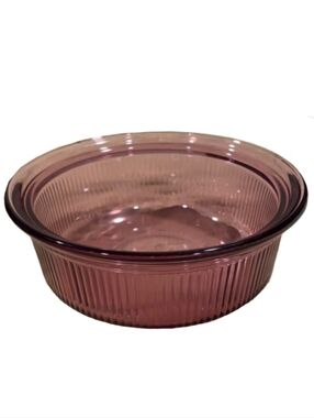 Vintage Cranberry Purple Glass Baking Oven Dish Corning Amethyst Bake Chili Bowl